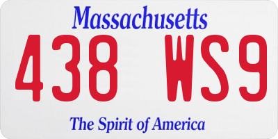 MA license plate 438WS9