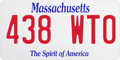 MA license plate 438WT0