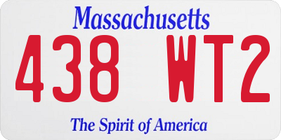 MA license plate 438WT2