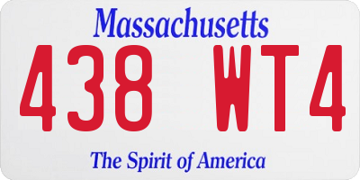MA license plate 438WT4