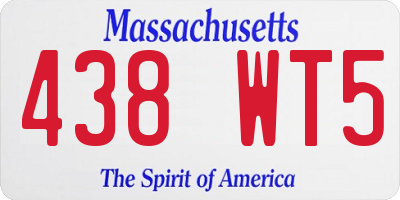 MA license plate 438WT5