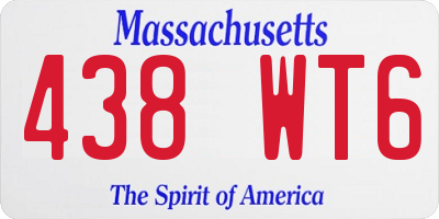 MA license plate 438WT6