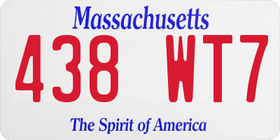 MA license plate 438WT7