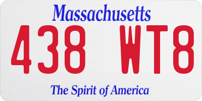 MA license plate 438WT8