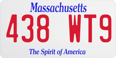 MA license plate 438WT9