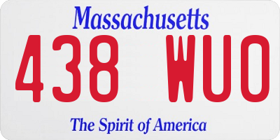 MA license plate 438WU0