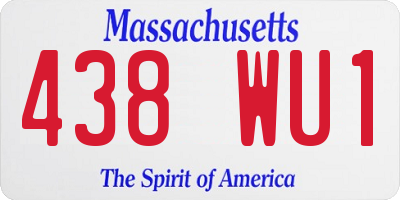 MA license plate 438WU1