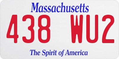 MA license plate 438WU2
