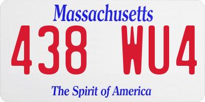 MA license plate 438WU4