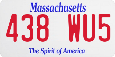 MA license plate 438WU5