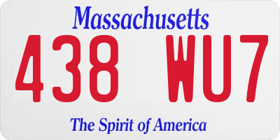 MA license plate 438WU7