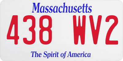 MA license plate 438WV2