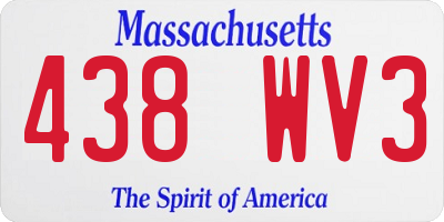 MA license plate 438WV3