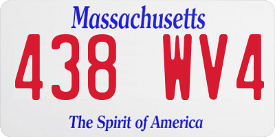 MA license plate 438WV4