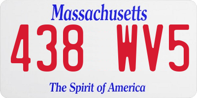 MA license plate 438WV5