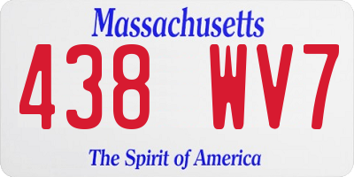 MA license plate 438WV7