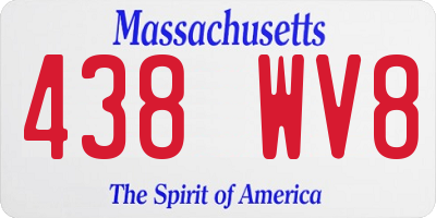 MA license plate 438WV8