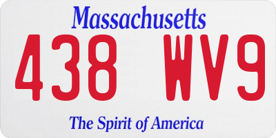 MA license plate 438WV9