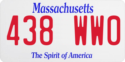 MA license plate 438WW0