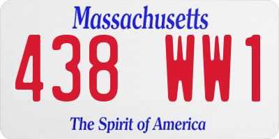 MA license plate 438WW1