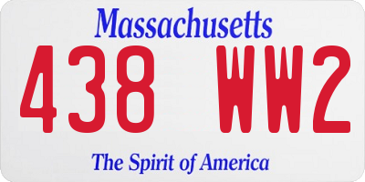 MA license plate 438WW2