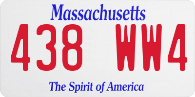 MA license plate 438WW4