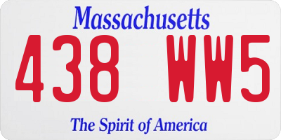 MA license plate 438WW5