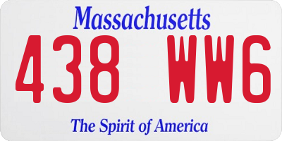 MA license plate 438WW6