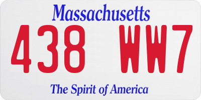 MA license plate 438WW7