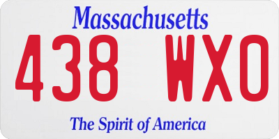 MA license plate 438WX0