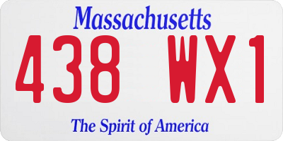 MA license plate 438WX1