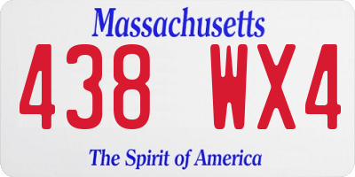 MA license plate 438WX4