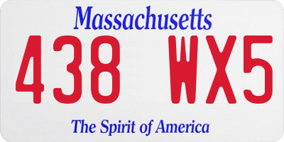 MA license plate 438WX5