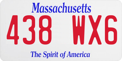 MA license plate 438WX6