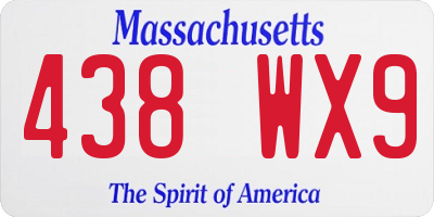 MA license plate 438WX9