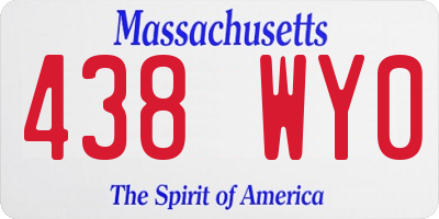 MA license plate 438WY0