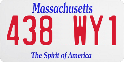 MA license plate 438WY1