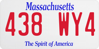 MA license plate 438WY4