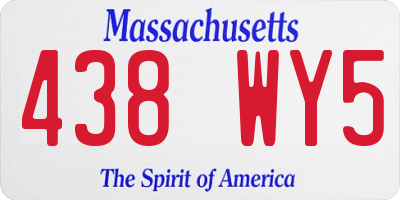 MA license plate 438WY5