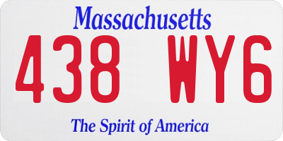 MA license plate 438WY6