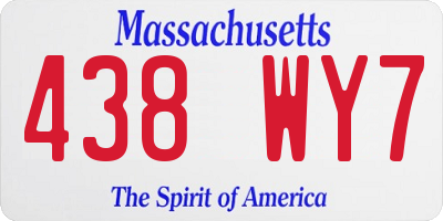 MA license plate 438WY7