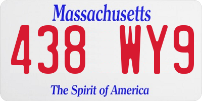 MA license plate 438WY9