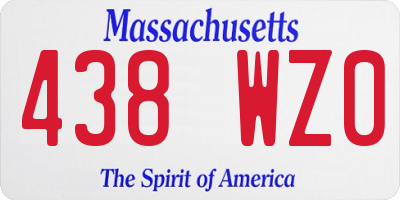 MA license plate 438WZ0