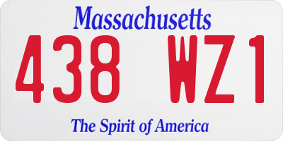 MA license plate 438WZ1