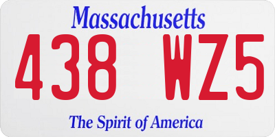 MA license plate 438WZ5