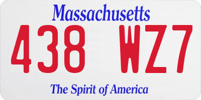 MA license plate 438WZ7
