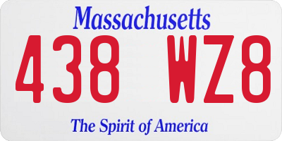 MA license plate 438WZ8
