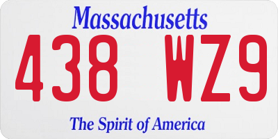 MA license plate 438WZ9
