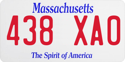 MA license plate 438XA0