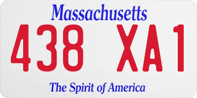 MA license plate 438XA1